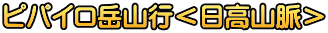 ピパイロ岳山行＜日高山脈＞